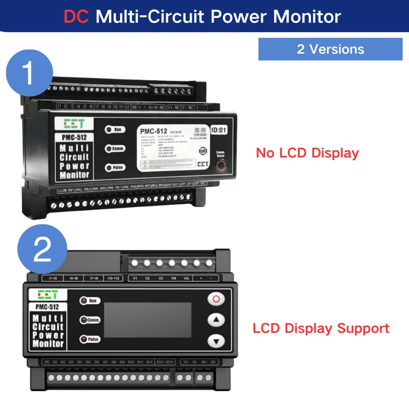 RS485 DC Multi-Circuit Din-Rail Power  Multi-Channel Energy Meter for DC Power Distribution Application