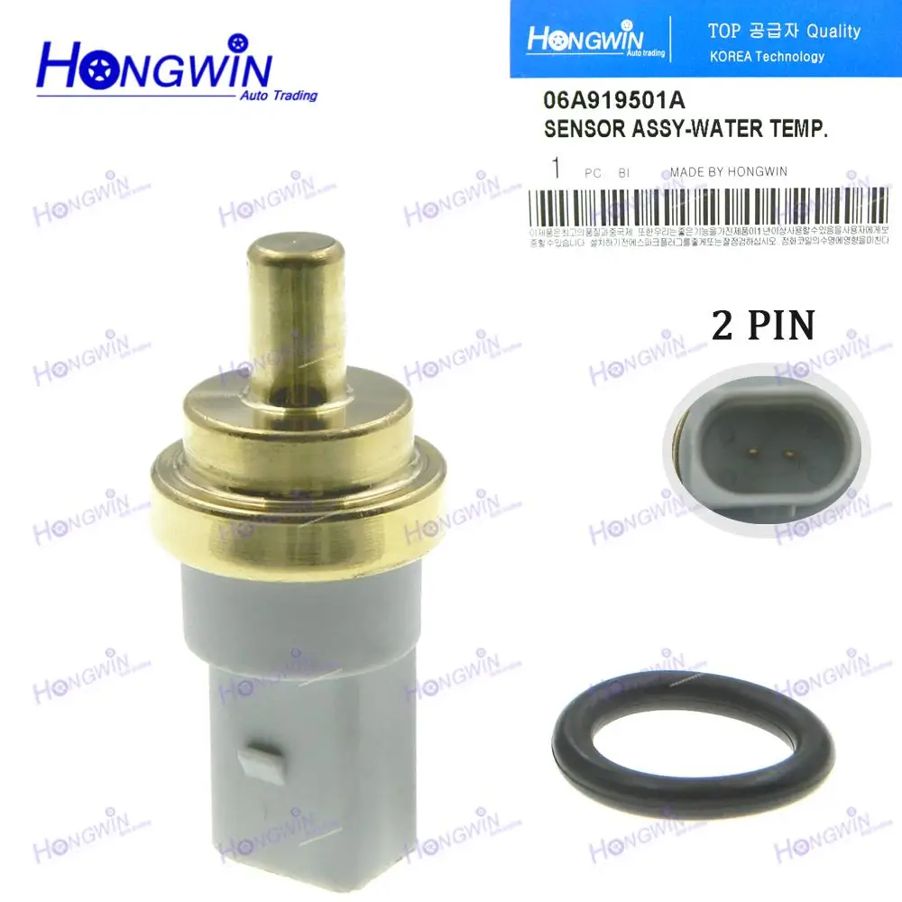 2PCS 06A919501A 06A919501 Sensore di temperatura dell'acqua del liquido di raffreddamento per Skoda Fabia Yeti Audi A3 A4 A5 A6 A8 Q3 Q5 Q7 TT VW Jetta Golf