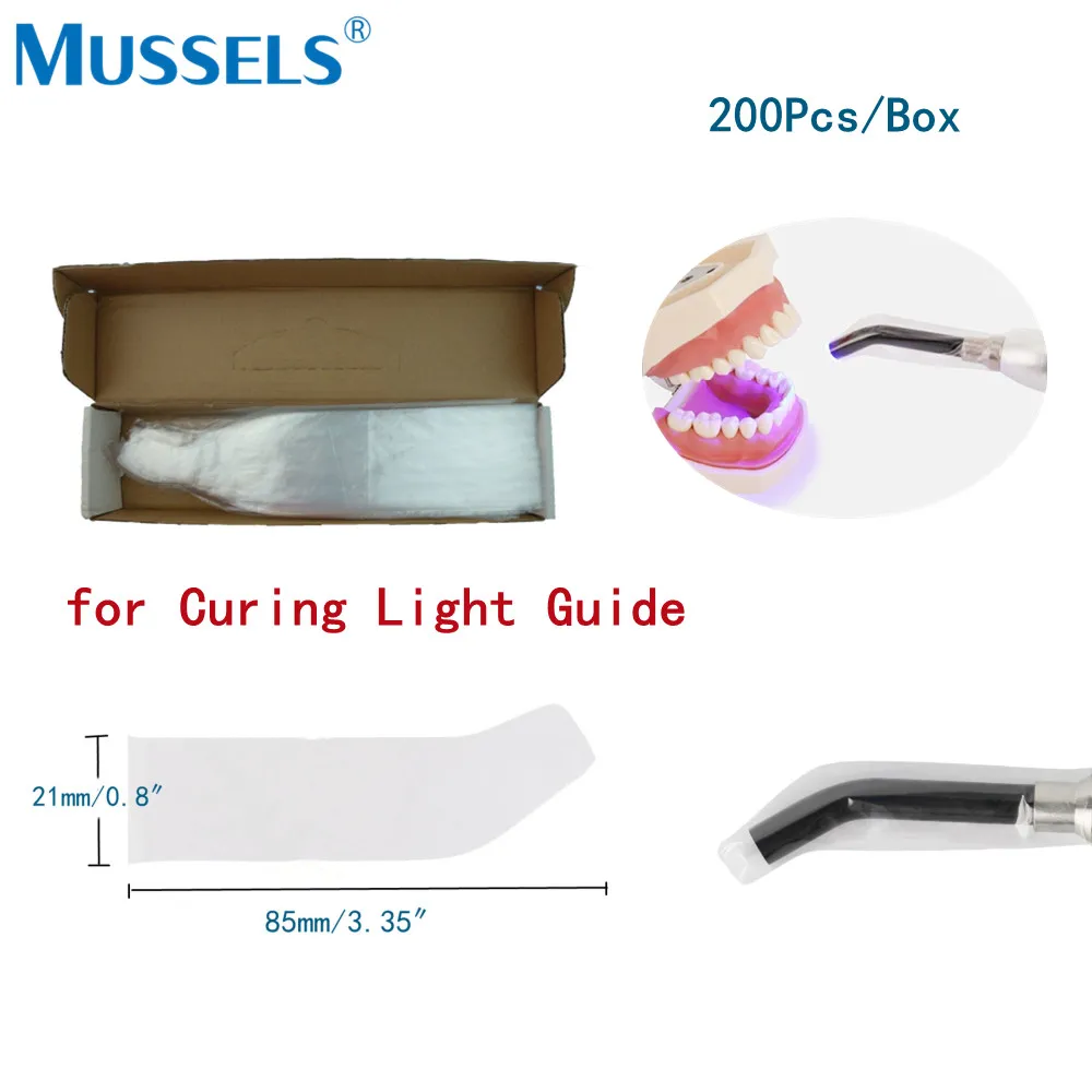 Película protetora de plástico descartável para scaler dental, Handle Sleeves, Capa de câmera intra-oral oral oral, Sensor de raios X, Cure Light Pouch Bag