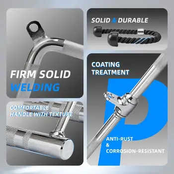 三頭肌下壓和背闊肌下拉附件,帶有V型手柄旋轉桿的纜繩器械配件,三頭肌繩索V型桿 10 最佳銷售 健身纜繩附件 - №3