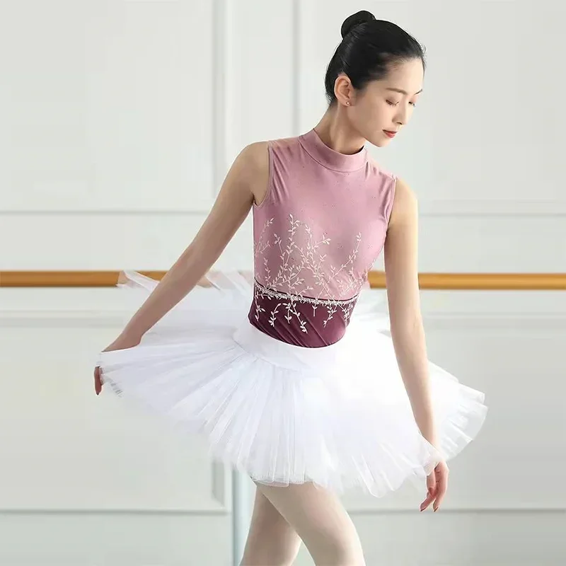 Falda de tutú de rendimiento de Ballet profesional para adultos, bailarina, baile del lago de los Cisnes, malla dura, Tutus blanco y negro con calzoncillos profesionales