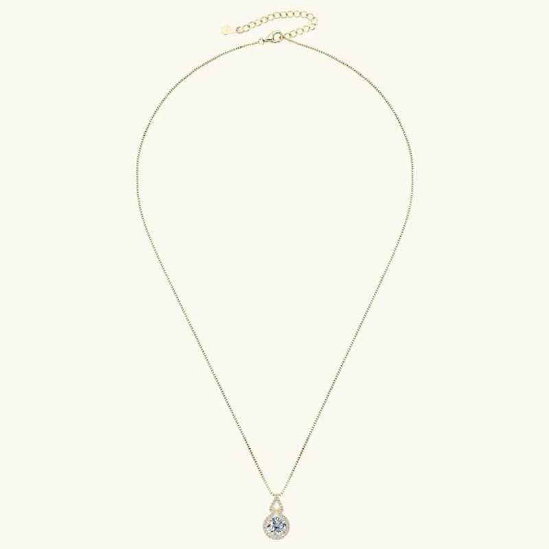 1-3CT Moissanite Infinity Pendant Necklace  D Color VVS1 Clarity 925 Sterling Silver  Gift for Mom Wife Birthday Wedding Jewelry