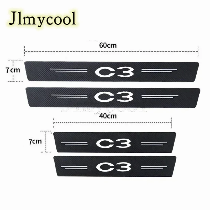 Car Door Sill Threshold Sticker Trunk Bumper Guards Decals for C3 2021 2020 2019 2018 2017 2016 2015 2014 2013