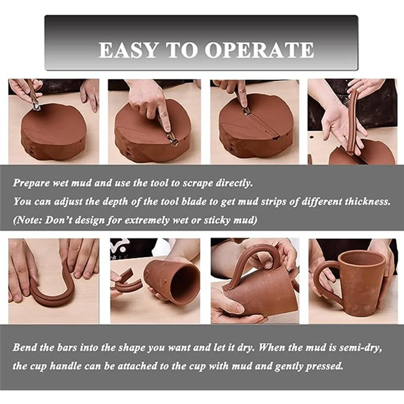 

ABYS-Pottery Handle Scratch Tool DIY Teacup Water Cup Utensil Handle Sculpture Scraper Clay Carving Tool