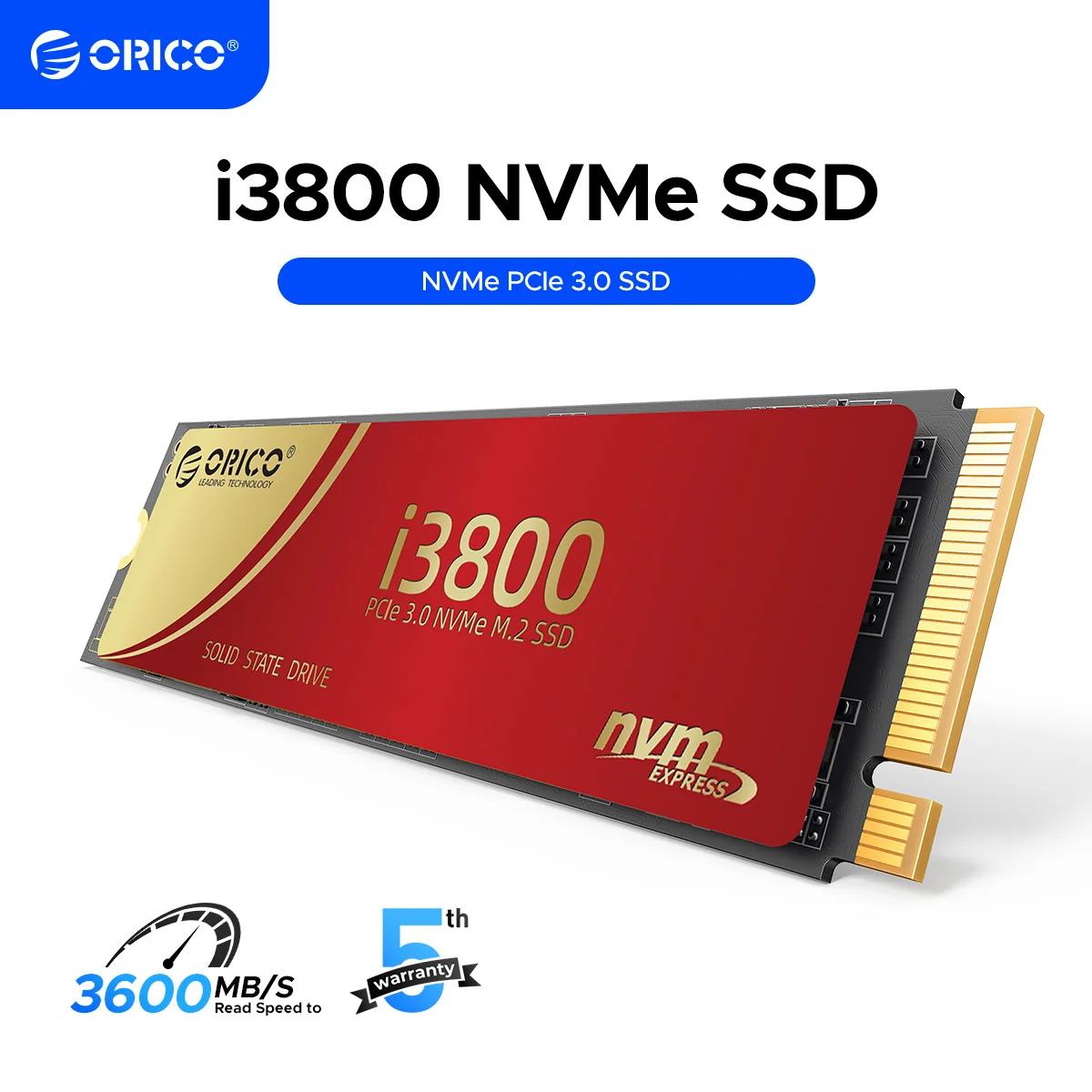 ORICO NVMe SSD 1TB Up to 3600MB/s PCIe Gen3x4 2280 Internal Solid State Drive SLC Cache 3D NAND for Laptop and PC Desktops