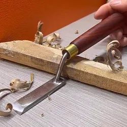 Groove Trimming Long Neck Carving Chisels Woodworking Flat Bottom High Foot Shovel Knife Gooseneck Flat Mouth Scraping Chisel