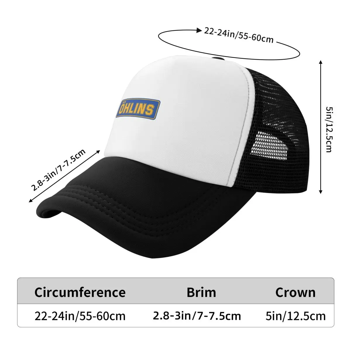 Ohlins Merchandise Cap Fashion Casual Mesh Baseball Caps Adjustable Hat Hip Hop Summer Unisex Baseball Hats Polychromatic