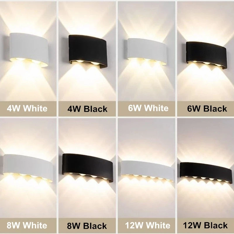 Up and Down LED Wall Lamp Waterproof IP65 Aluminium Interior Wall Light For Bedroom Living Room Corridor Indoor Outdoor Lighting