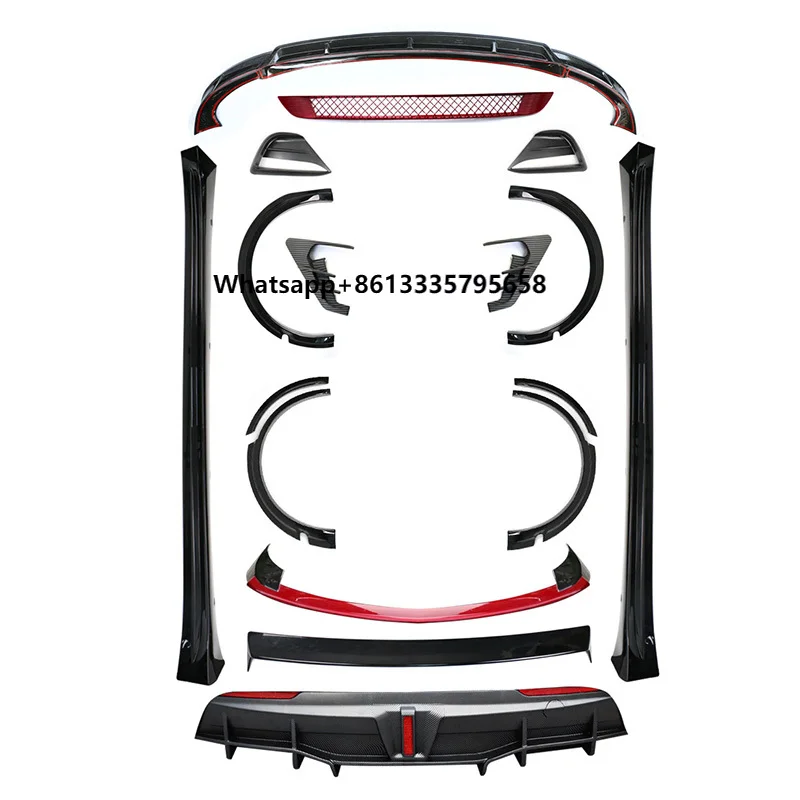 

New Design Carbon Fiber Rear Bumper Side Skirts Performance Diffuser Spoiler Kit Body Modification for Model 3/Y Cars