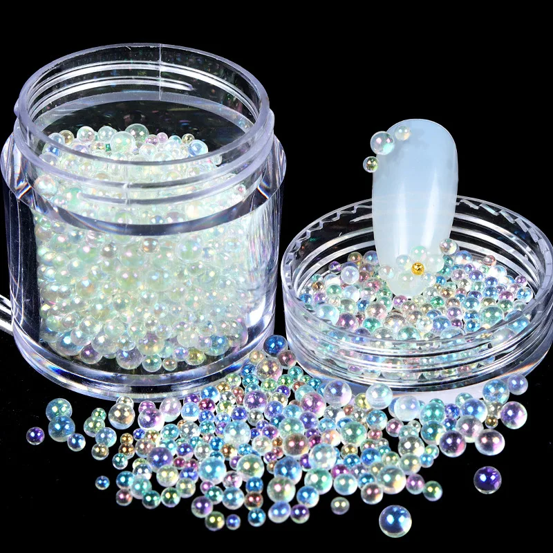 Assorted Rhinestones and Glass Beads for DIY Nail Art Decoration and Filling