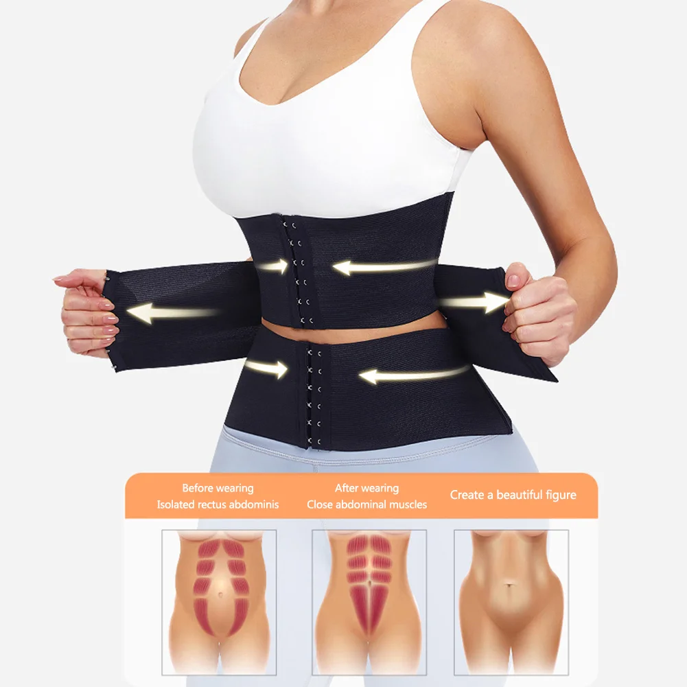 3 Steel Bones Waist Trainer for Women 3 Segmented Hourglass Waist Shaper Underbust Adjustable Body Shaper Waist Support