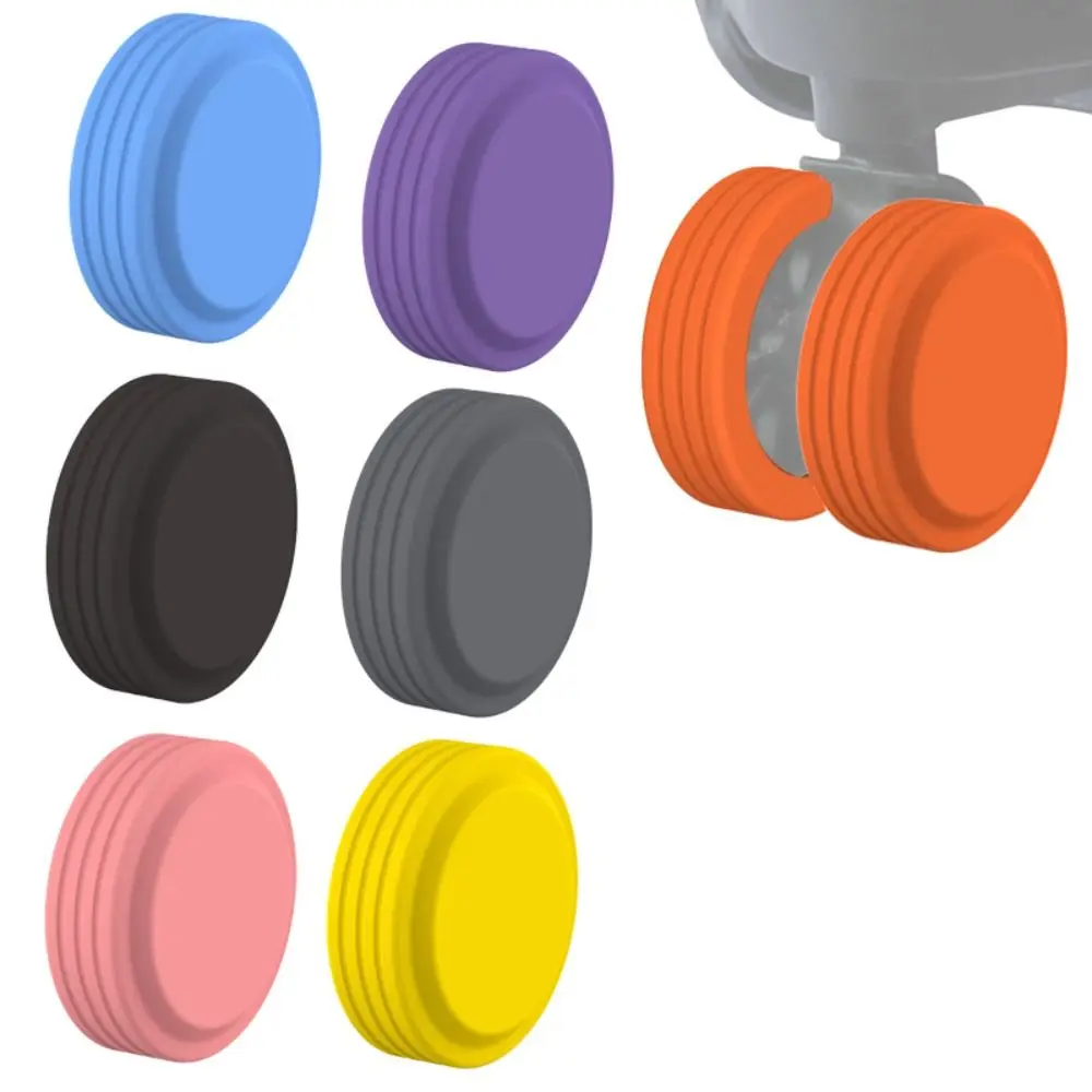 8Pcs/Set Silicone Luggage Wheels Protector Cover Reduce Noise Shock Absorption Suitcases Wheel Protection Rings Anti-slip