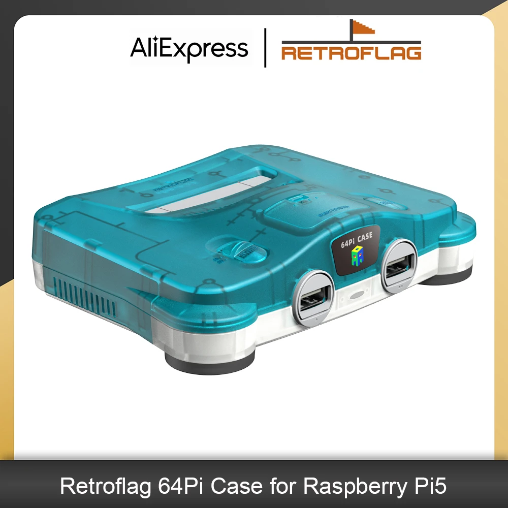 Retroflag 64Pi Case with Dual USB Ports, SD Card Storage, Safe Shutdown and Reset for Raspberry Pi5