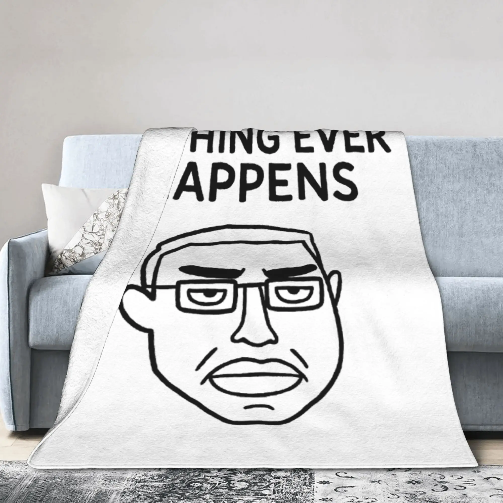 Chudjak Chud Meme Angry Cartoon Blanket Cover Fleece Funny Lightweight Thin Throw Blanket for Outdoor Quilt Breathable
