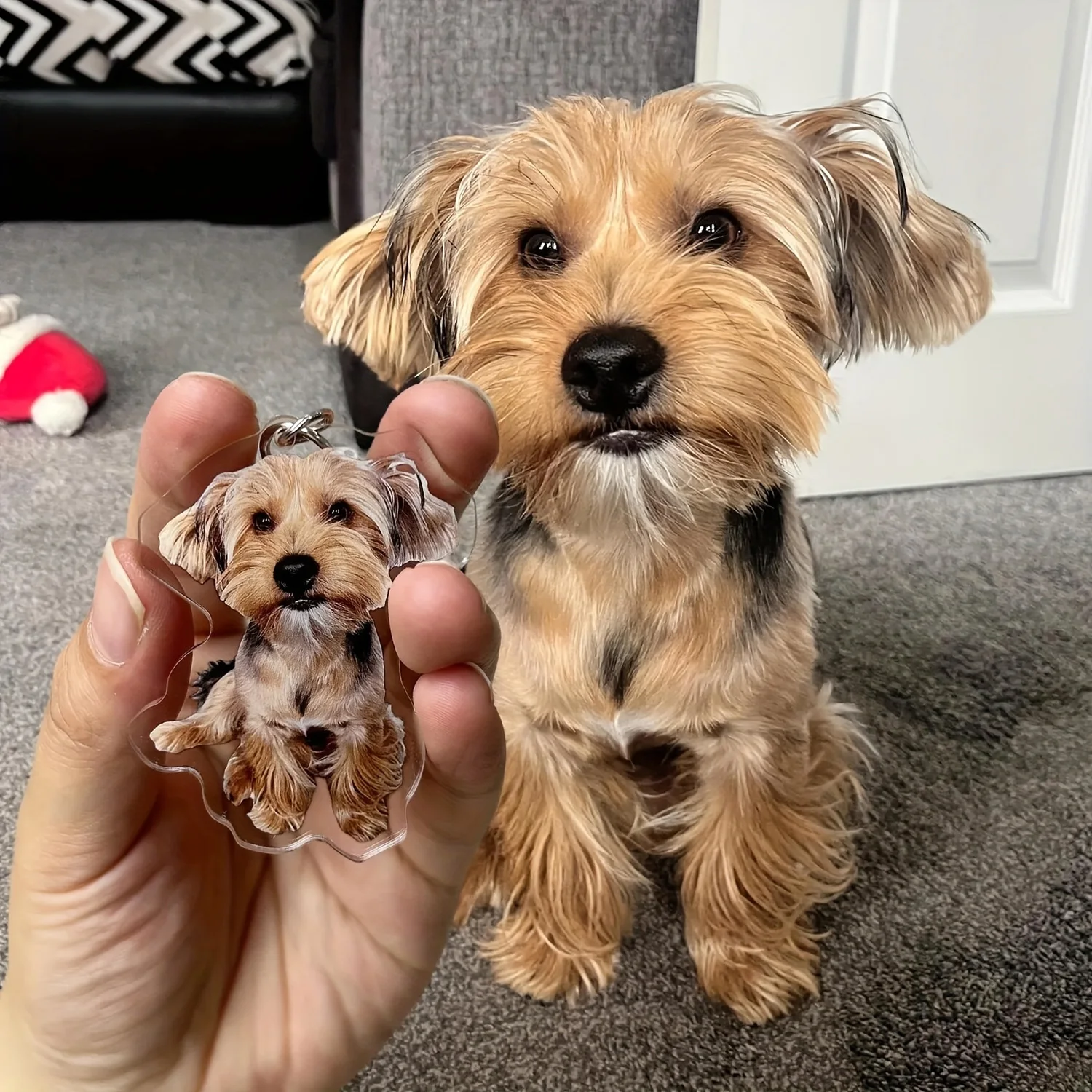 Customized pet portrait keychains, personalized dog and cat photo pendants, suitable as commemorative gifts for pet owners