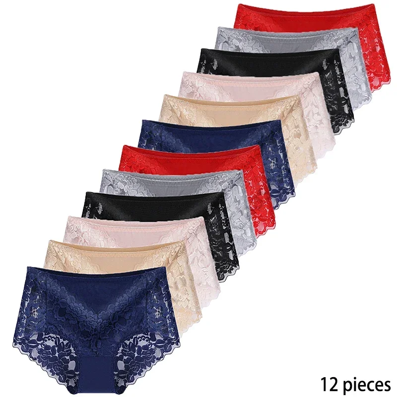 transparent panties lace women\'s underwear sexy briefs comfortable breathable Lingerie soft plus size M- 4XL 5XL