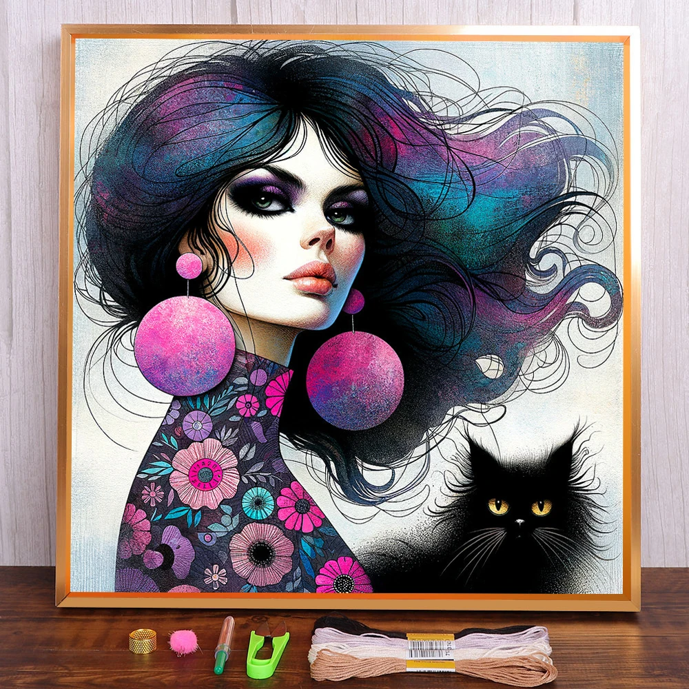

Printed Water-Soluble Canvas 11CT Cross Stitch Embroidery Patterns Handicraft Needlework Handiwork Hobby Design Magic Promotions