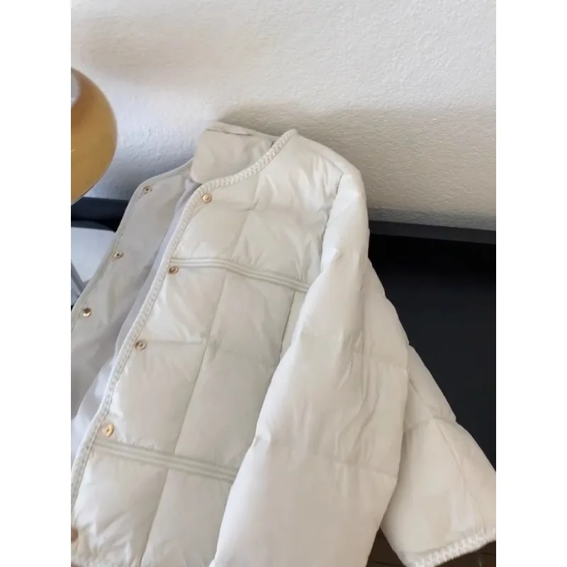 

Korean Style Short Cotton Jacket Women's round Neck Versatile Warm Outerwear Fashionable Cotton Clothes for Autumn Winter