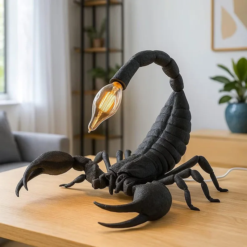 New Creative Scorpion Desk Lamp Gothic Home Decoration Desktop Ornament Living Room Decoration Figurines