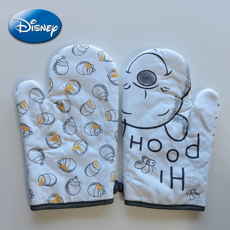 Disney Pooh Bear Oven Gloves Winnie Cartoon Figure Baking Cooking Anti-scald Insulation Microwave Oven Glove Kitchen Accessories