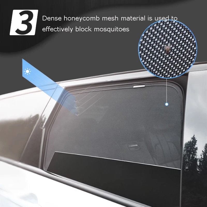 For Haval H9 2024 2025 Accessories Car Mesh Sun Shade Side Window Curtain Sun Visor Sunscreen Heat Insulation Sunshade