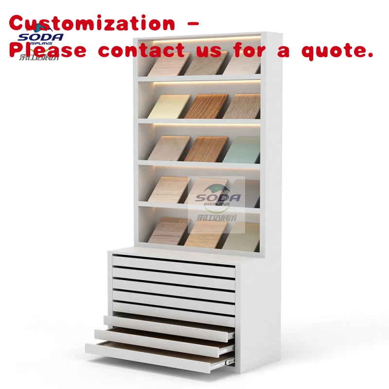 custom.Factory Customized New Type Durable Inclined Board Wooden Floor Display Cabinet Drawer Exhibition Halls