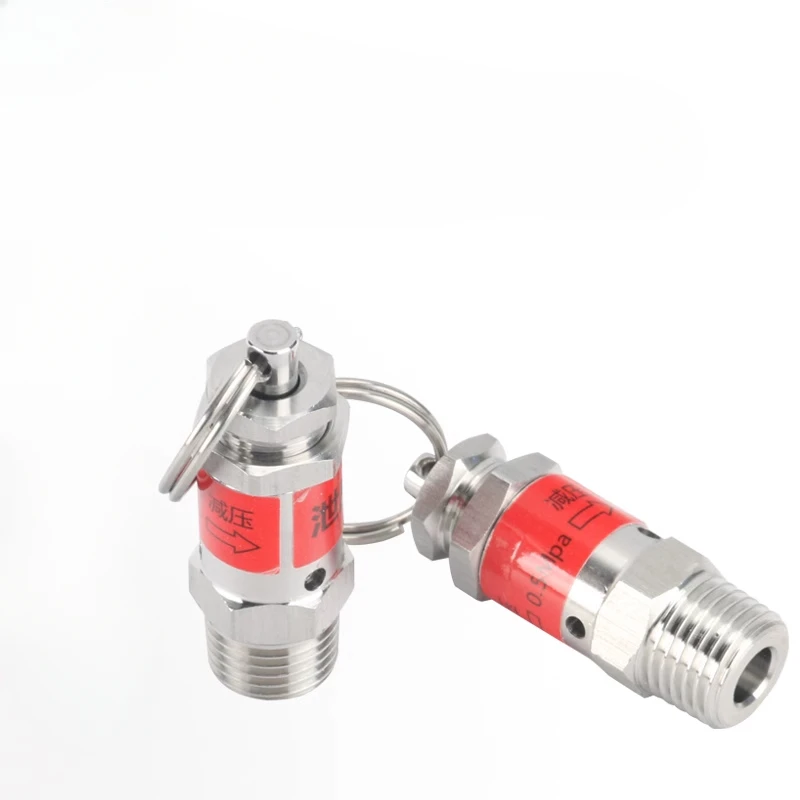 0.5 1 2 3 4 5 6-10 バー 1/8 "1/4" BSPT おねじ 304 ステンレス鋼安全弁スプリングタイプ圧力リリーフエアリリースベント
