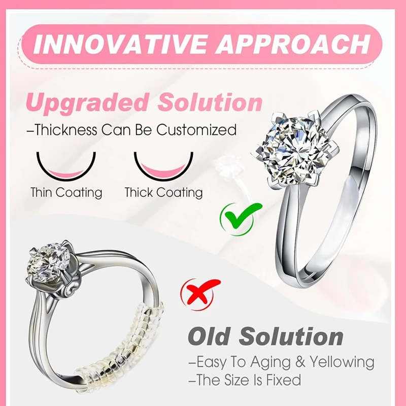 Ring Size Adjuster Glue With UV Light And Silicone Women Men Easy Application And Removal Ring Guards Fit Any Shape