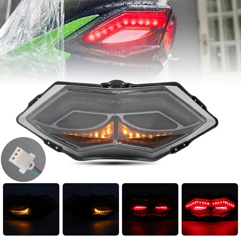 

Motorcycle LED Tail Light Rear Taillight led lights Integrated For Kawasaki Ninja 250R 300 2013-2017 12V DRL Brake Turn Signals