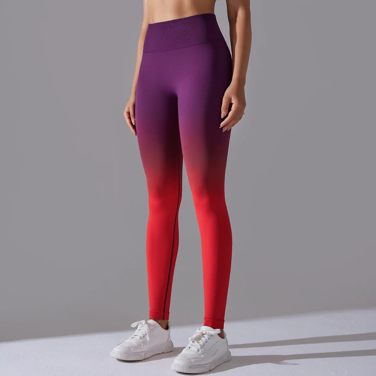 New Women Seamless Legging Gradient Color Scrunch Elastic Gym Leggins Outdoor Sports Training Workout Yoga Pants Nylon