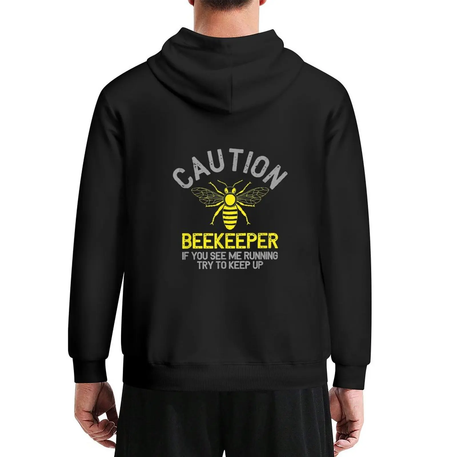

Beekeeper Caution Beekeeping Funny Bee Lover Hoodie graphic t shirts men winter clothes blouse korean autumn clothes man hoodie