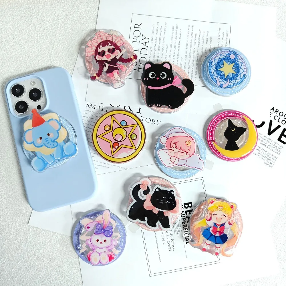 Sailor Moon Suporte para celular Expansível Suporte Dobrável Magsafe PopSockets Magnético para Iphone Griptok para ipad