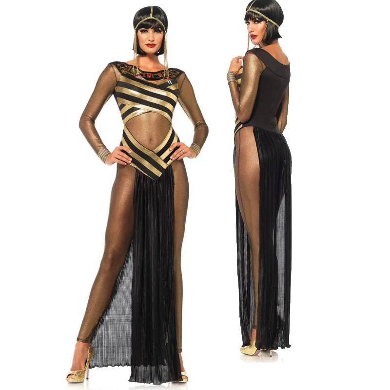 Costume da donna sexy di carnevale Cleopatra, greco antico egiziano, cosplay, vestito da festa operato da Halloween