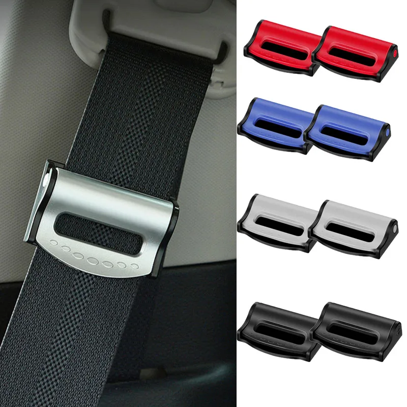 2pc Car Safety Seat Belt Buckle Clip Stopper Adjuster Clip Seatbelt To Relax Shoulder Neck Car Strap Clips Car Accessories