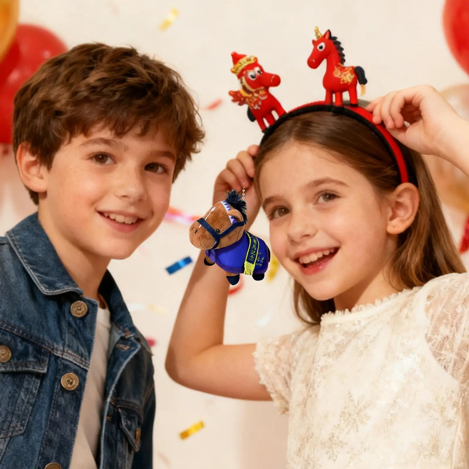 Caballo de Peluche Articulado Tokai Emperor, Juguete de Peluche Japonés de Carreras, Adorno de Peluche con Articulaciones Posicionables