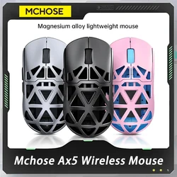 Mchose Ax5 Wireless Mouse Magnesium Alloy 8K PAW3395 Sensor Nordic 52840 Three Mode FPS Gaming Mouse Pc Gamer Accessories Office