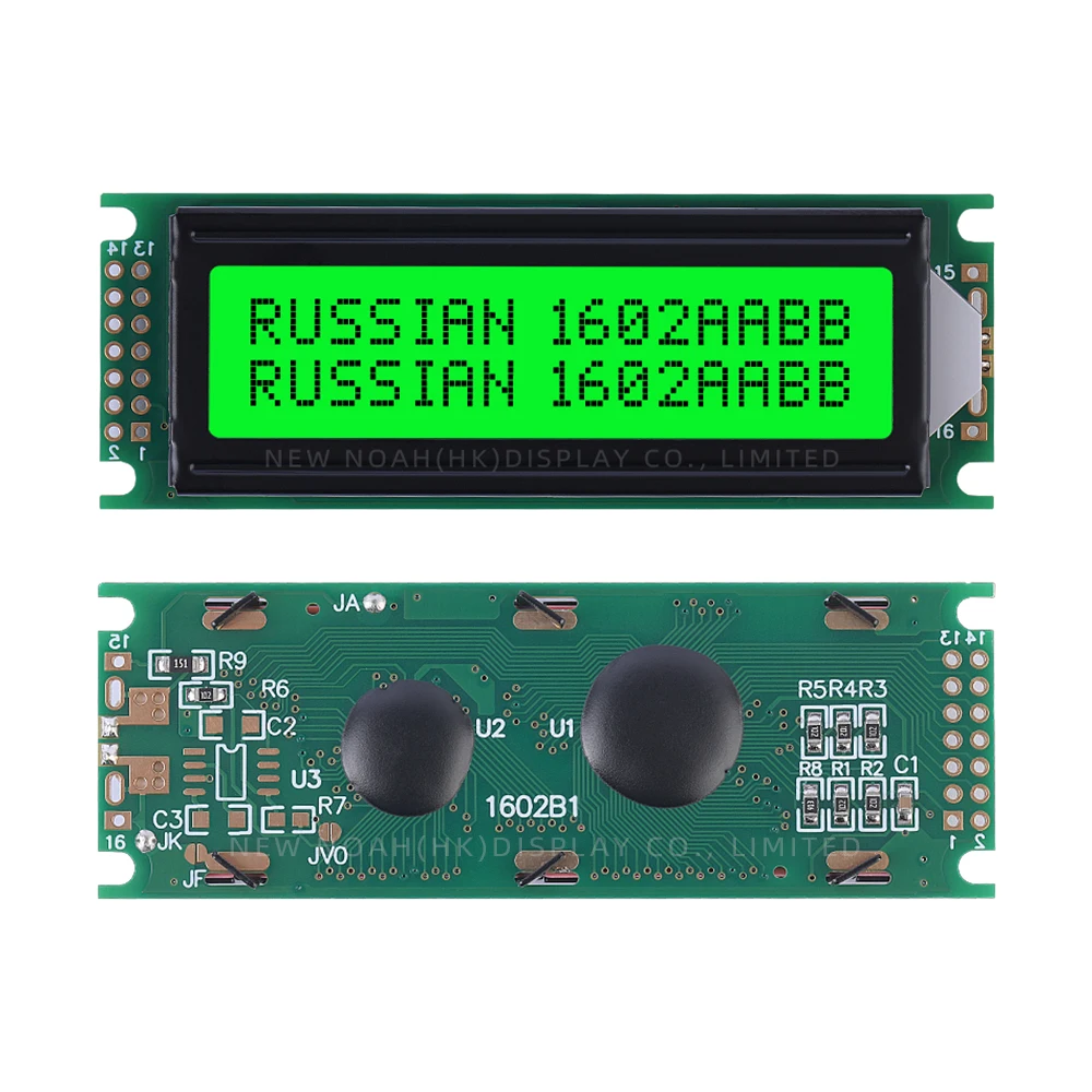 Russian Green Light Black Letters 1602B1 Character LCD Module Display Screen 02*16 LCD ST7066U Double Row Interface Module