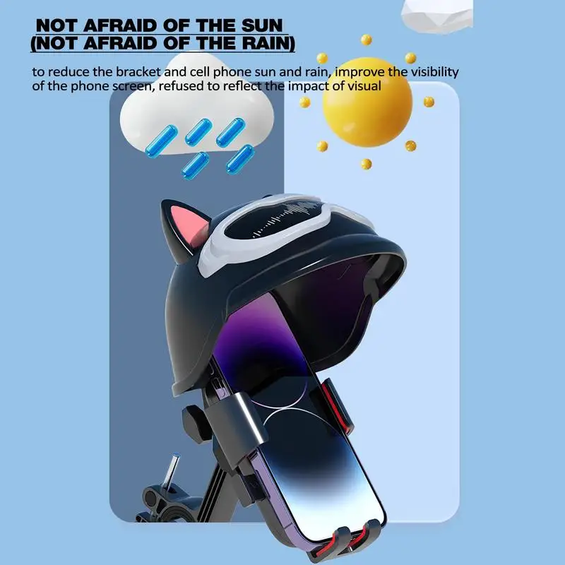 Phone Sun Shade Mini Hat For Cell Phone With Cute Ear Shield From Rain Reflective Glare Blocking Phone Stand For Motorcycle Bike