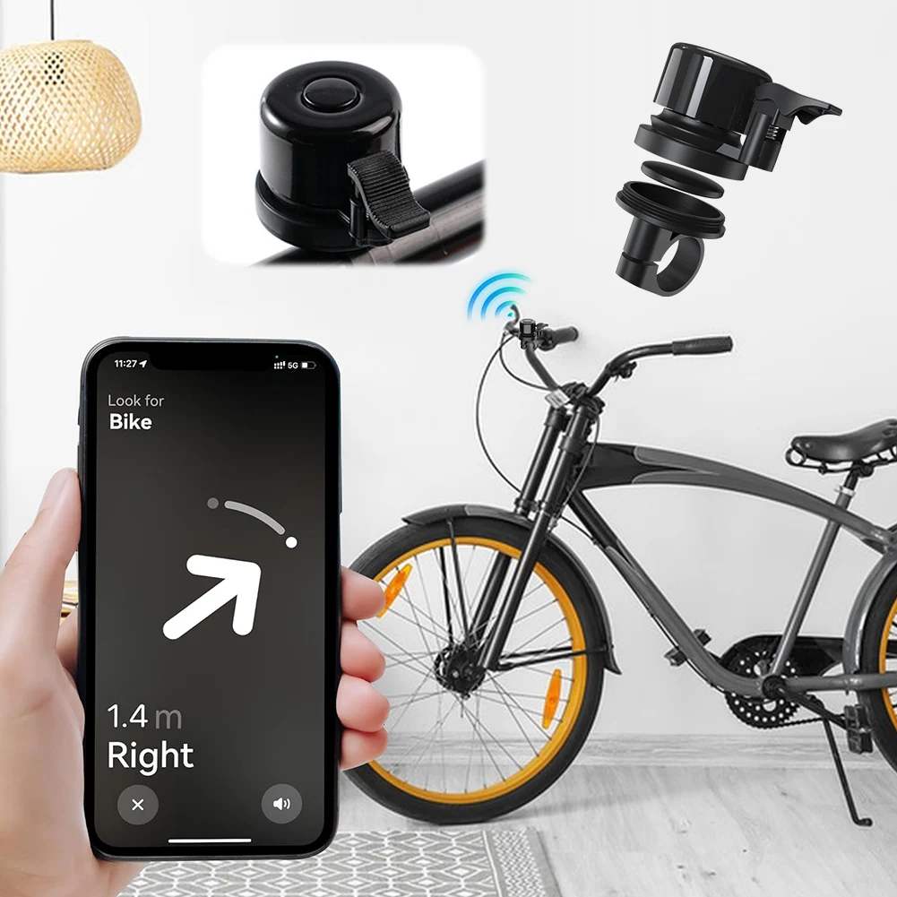 Fahrradklingel für Apple AirTag, Fahrradhalterung, GPS-Tracker, wasserdicht, klassische Fahrradklingel für Air Tag GPS-Tracker unter dem Fahrradklingelhalter