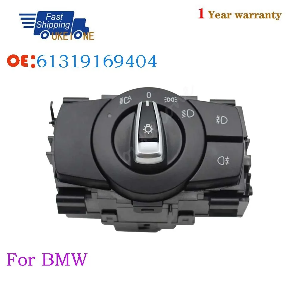 

61319169404 Для BMW 1 3 X1 серии E81 E87 E90 E91 E92 E84 Автомобильный переключатель передних фар, поворотная ручка, кнопка, автозапчасти