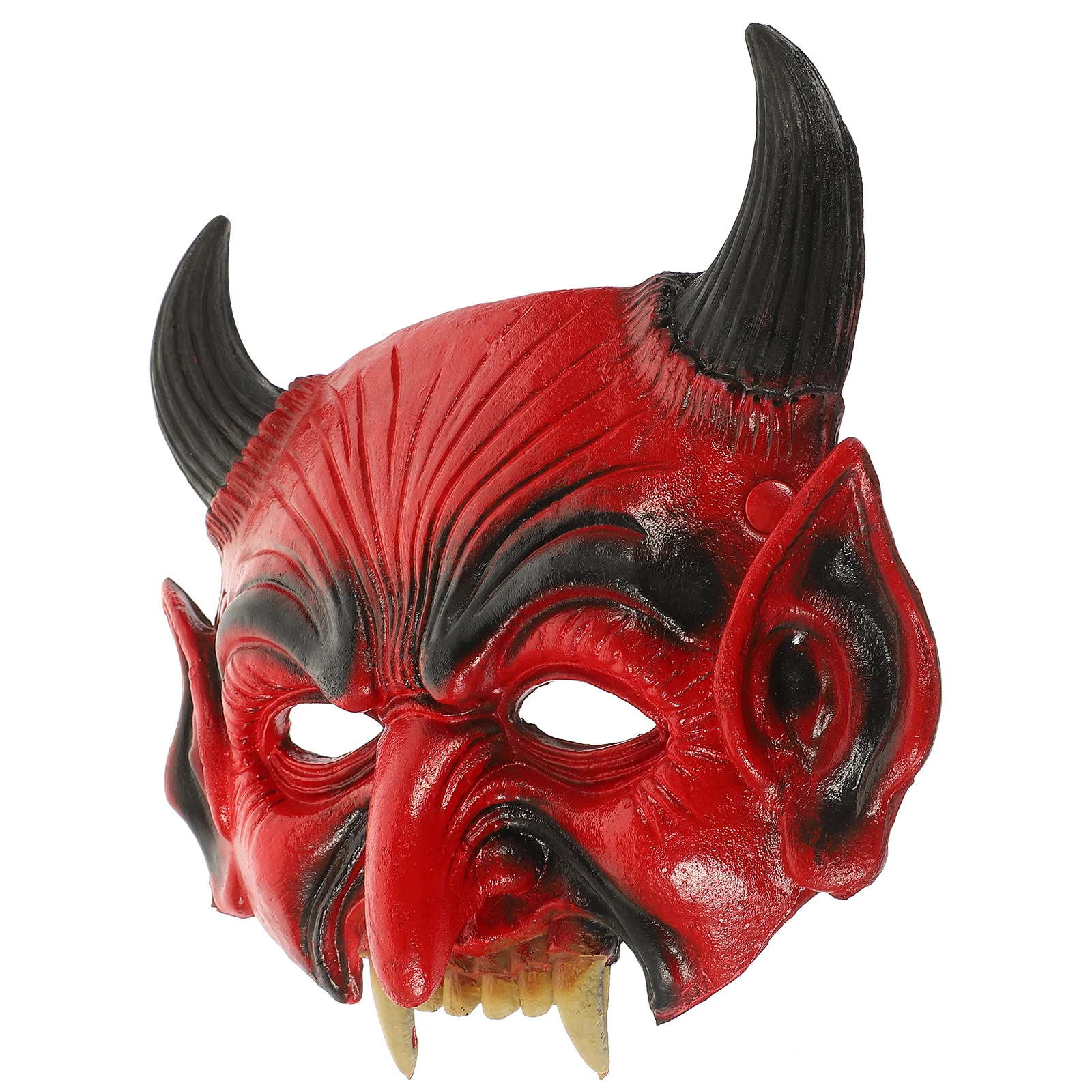 

s Demon Mask Horn Scary PU Foam Halloween Masks for Adults Masquerade Party Eye Mask Men Women Costume Prop