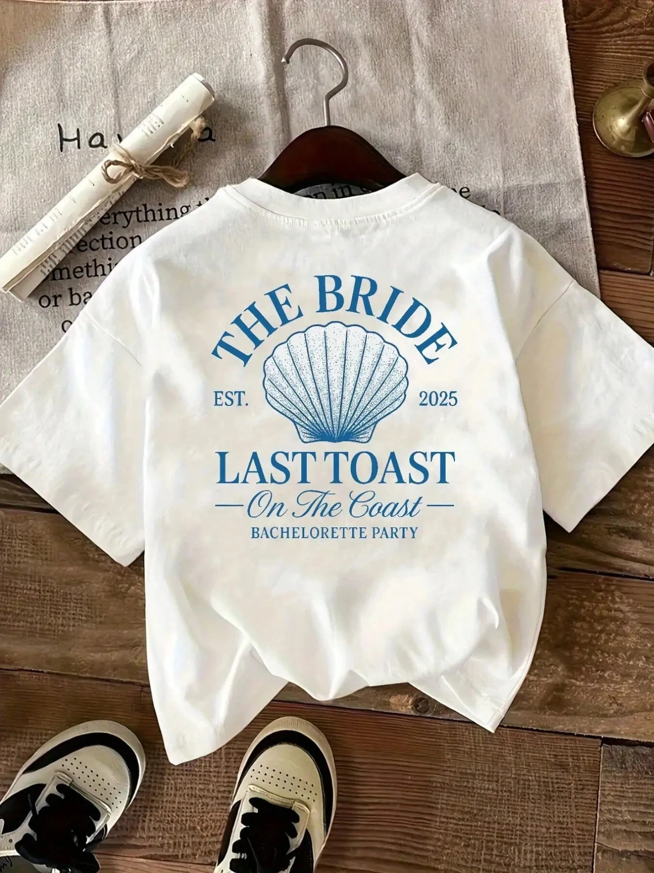 Camiseta con tema costero, Top versátil de tela suave, ropa de verano 2026 para mujer, adecuada para todas las estaciones, producto único de alta calidad