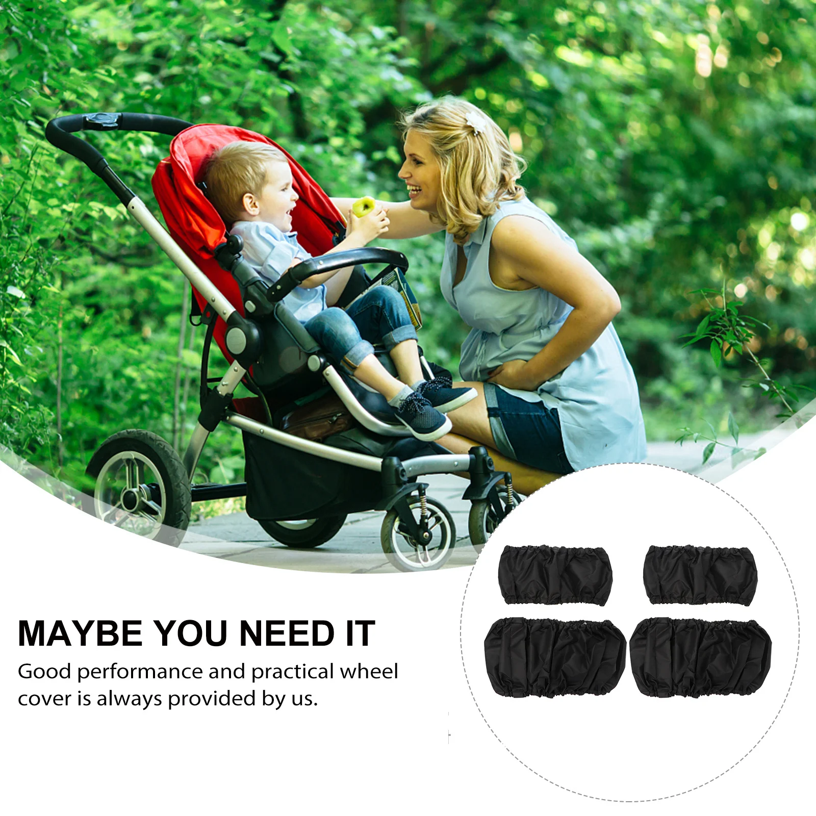 

8Pcs Stroller Wheel Cover Lightweight Compact Easy to Use Pushchair Accessory Stroller Wheel Cover Wheelchair Protector