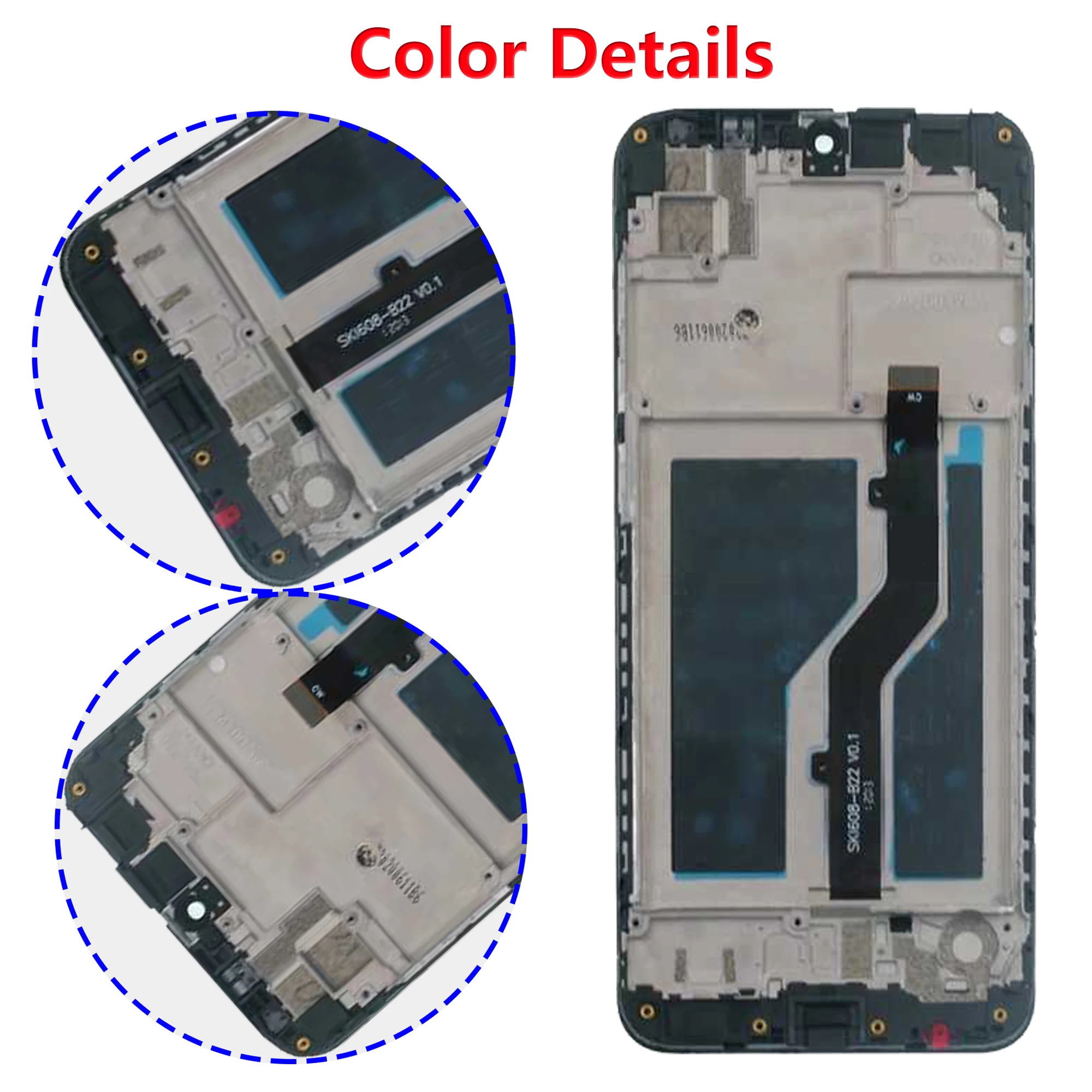 Oryginał dla ZTE Blade A5 2020 pełny z ramką części do naprawy ekranu dotykowego wymiana zespołu Digitizer wyświetlacz LCD