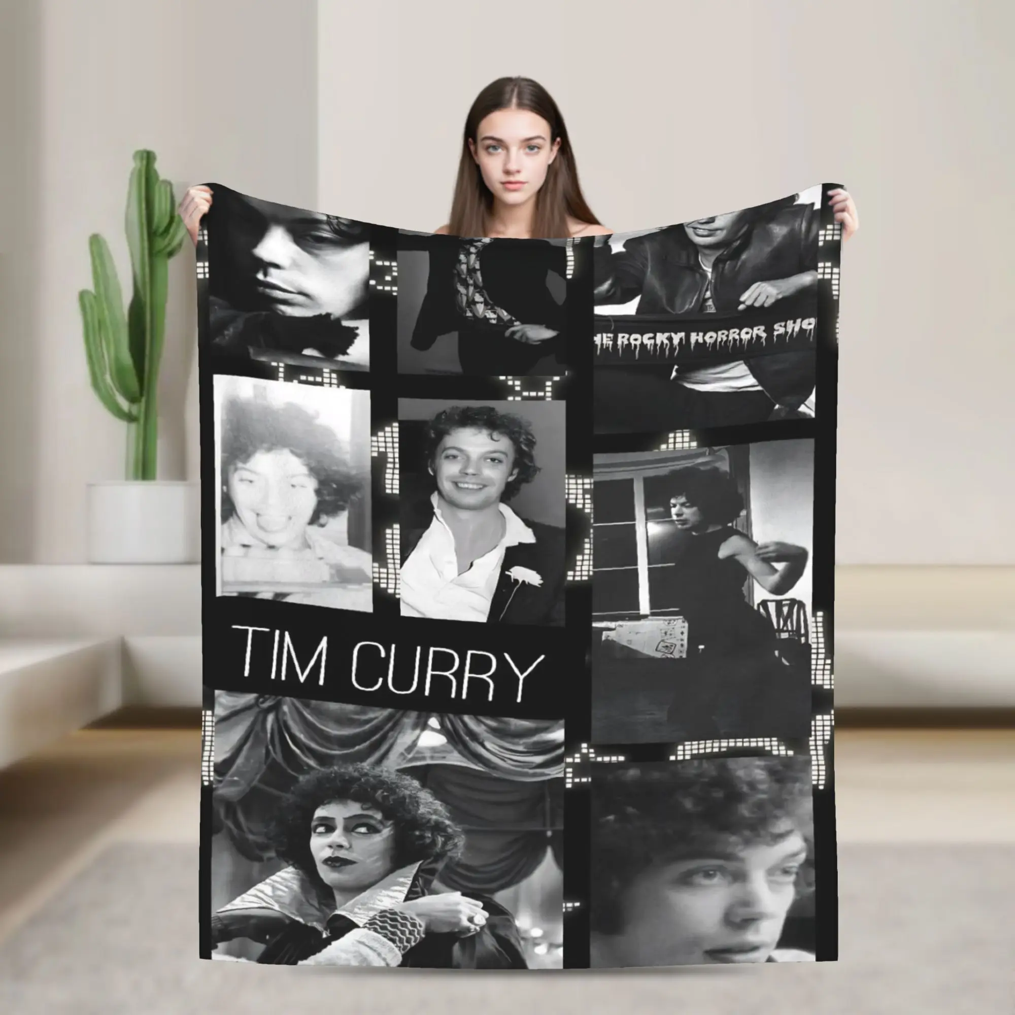 Tim Curry Frank Flannel Throw Blankets The Rocky Horror Picture Show Blanket for Home Outdoor Super Soft Bedding Throws