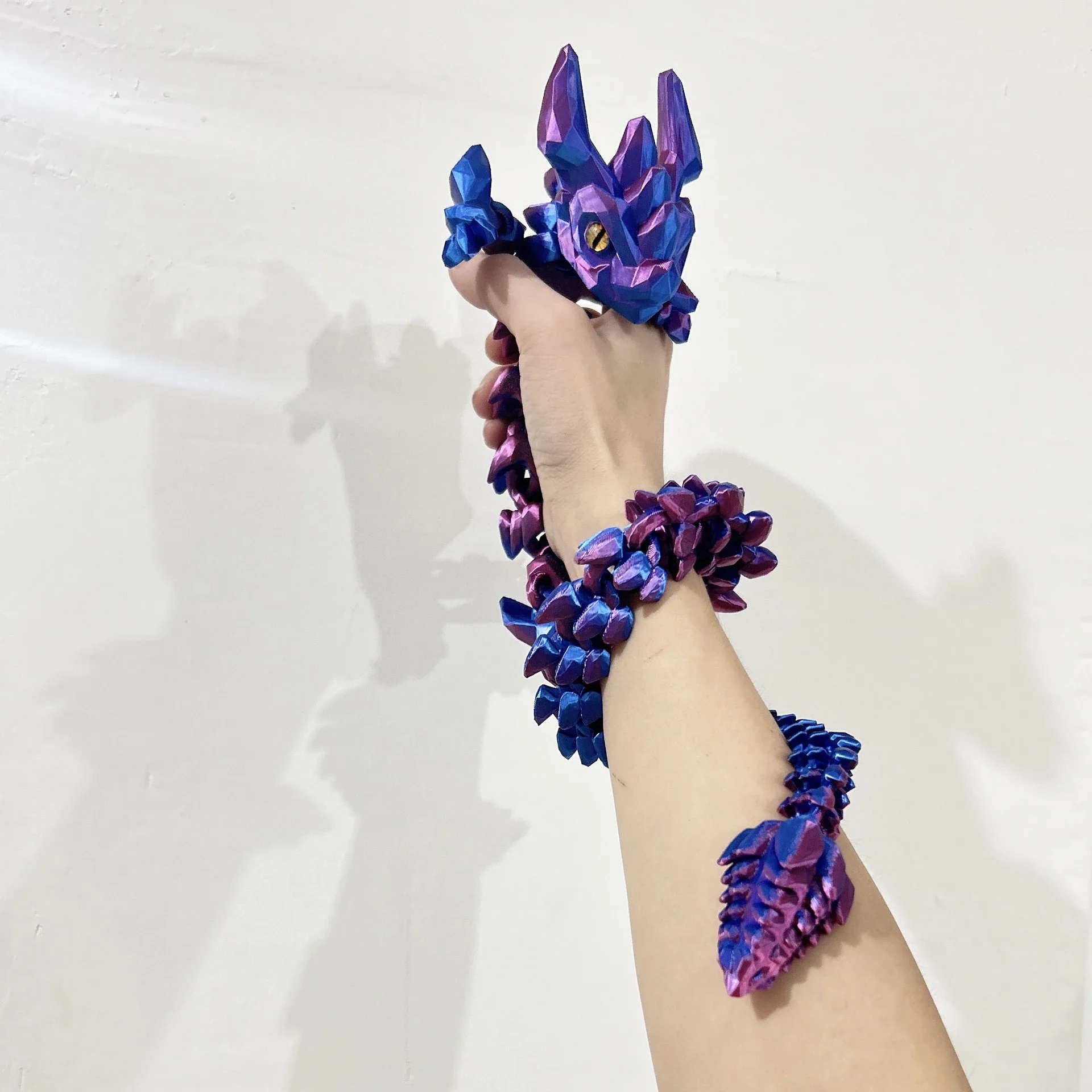 3D печатный рогатый дракон, подвижный дракон, имитация животного, модель игрушки, милая фигурка, орнамент, креативный декор для рабочего стола