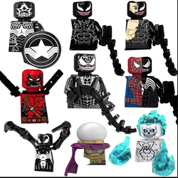 KT1010 Marve Superhero Anime Bricks Venoms Mini Action Toy Figures Assemble Building Blocks Movie Doll Model Kids Toys Gift