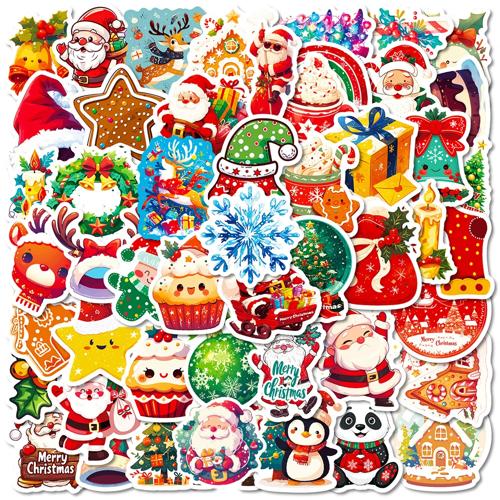 10/30/50/100 stücke Nette Cartoon Weihnachten Santa Claus Graffiti Aufkleber Tagebuch Sammelalbum Laptop Telefon Koffer Dekoration Aufkleber