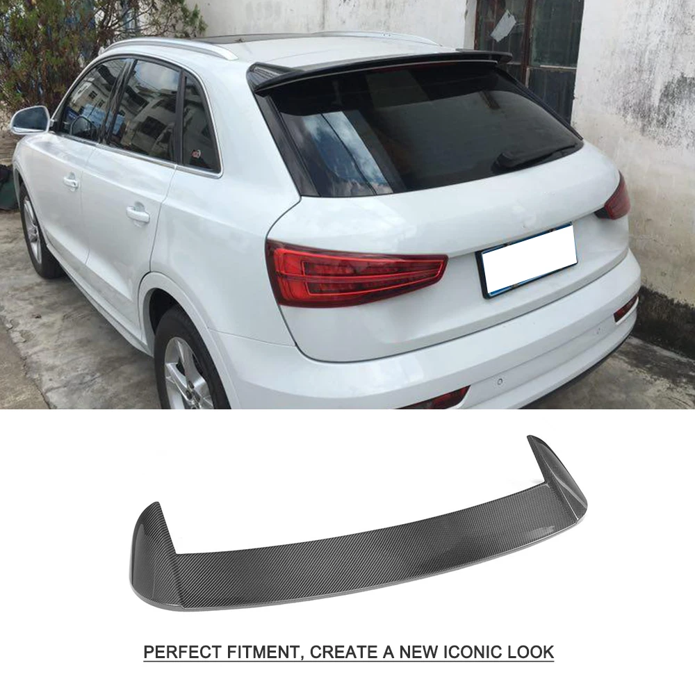 Carbon Fiber Hinten Dach Spoiler Fenster Flügel Lippe für Audi Q3 8U Basis Sport 4-Türer 2012-2017 Auto Hinten Stamm Dach Flügel Spoiler Lippe