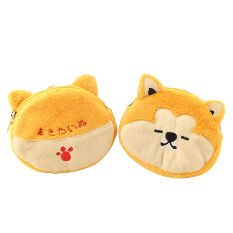 1Pcs Mini Cute Japanese Akita Dog Plush Purse Storage Bags Creative Cartoon Bear Stuffed Animal Toy For Kids Gift